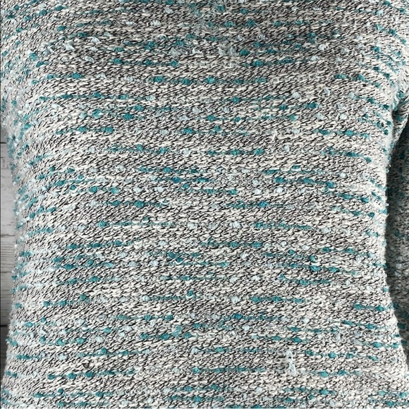 Westbound Petite Sweater Blue Marled Lace Ruffle - Picture 7 of 12